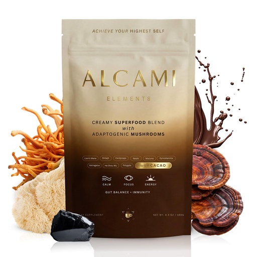 [BRSRAZ35AEOQKAL7] Mushroom Coffee Enhancer – 10:1 Adaptogenic Superfood Blend with Lion’s Mane, Cordyceps & Reishi – Creamy Delicious Cacao for Focus, Energy & Mood – 30 Servings