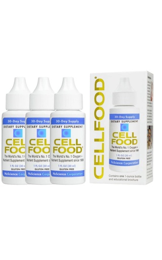[BRSWECQBAEGWGFD5] Cellfood Oxygen Boost - 1 fl oz, 3 Pack - Liquid Oxygen Supplement for Lymphatic Drainage, Altitude Sickness, Jet Lag, Fatigue, Headaches, Hangovers & Energy - Gluten Free, Cert. Kosher