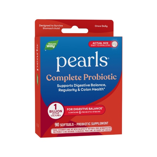 [BRSWIYAHB54GE3D2] Nature's Way Pearls Complete Probiotic, Supports Digestive Balance*, 1 Billion Live Cultures, Supplement for Men and Women, No Refrigeration Required, 90 softgels (Packaging May Vary)