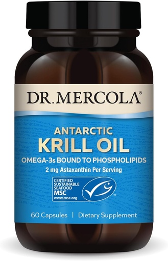 [BRSWIZQHAYAQMF3O] Dr. Mercola Antarctic Krill Oil - 1,000 mg - Omega-3 supplement with EPA " DHA - Supports Brain, Heart, Joint " Immune Health - GMO-Free, Gluten-Free " Soy-Free - 60 Capsules (30 Servings)