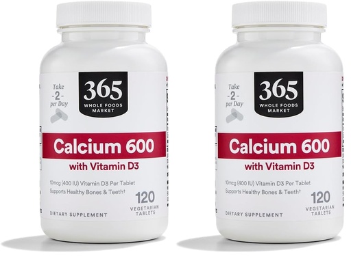 [BRSRAFDRDEBQYCDJ] 365 by Whole Foods Market Calcium with Vitamin D3 Tablets, 120 Count (Pack of 2)