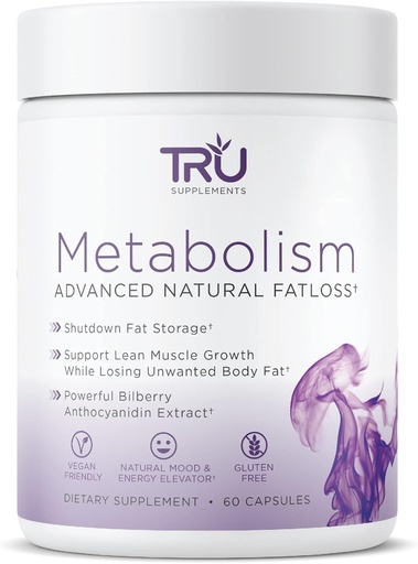 [BRSWKH32BQFQCHD5] TRU Supplements Metabolism, Advanced Fat Loss, Fight Cravings, Boost Mood, No Jitters or Crash, 30 Servings