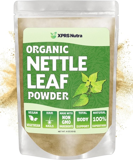 [BRSW22QZBMBBSDT7] XPRS Nutra Orlandic Nettle Leaf Powder - Lumum USDA Orgueic Sting Nettle Powder per a pel cabell i Naces - Vegan Amadly Energia Boonding Nettle Leaf (4 oz)