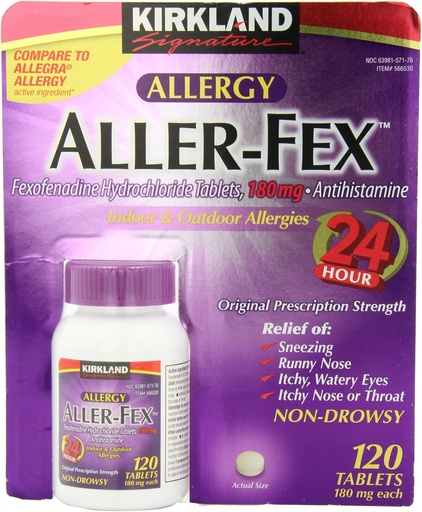 [BRSWIZ35CEJQO3LA] Kirkland Aláírás Aller- Fex 180mg 120 fülek