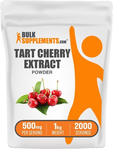 [BRSWGZIHB5YGOCDK] BulkSupplements.com Tart Cherry Extract Powder - Tart Cherry Supplement, Herbal Supplement - Antioxidant Source, Gluten Free, 500mg per Serving, 1kg (2.2 lbs) (Pack of 1)
