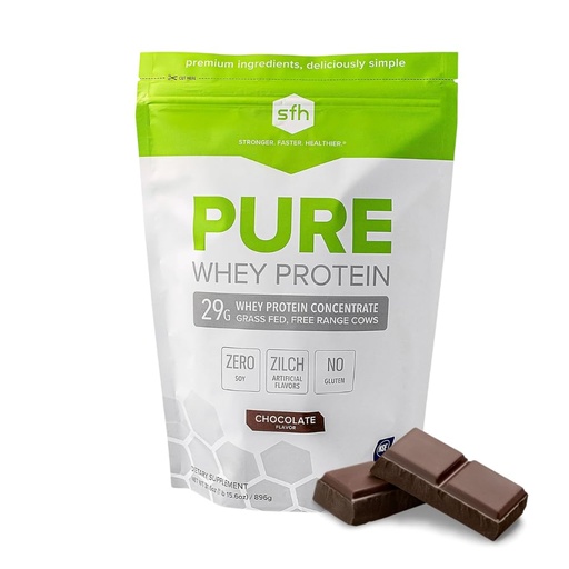 [BRSWGYACB5YGMYLL] SFH Pure Whey Protein Powder (Chocolate) Best Tasting Grass Fed Whey | All Natural | Non-GMO, No Artificials, Soy Free, Gluten Free | (Chocolate, 31.6 Ounce (Pack of 1)