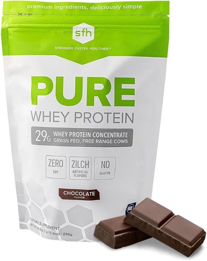 [BRSWGYACB5YGMYLL] SFH Pure Whey Protein Powder (Chocolate) Best Tasting Grass Fed Whey ← All Natural ← Non-GMO, No Artificials, Soy Free, Gluten Free TEN (Chocolate, 31.6 Ounce (Pack of 1)