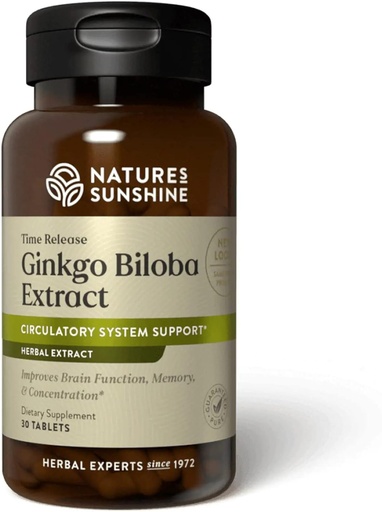 [BRSWIYQ6CIFBGDTA] Sunshine Sunshine Time-Release Ginkgo Biloba, 30 Tablets ← promueve la circulación al cerebro y apoya las funciones de memoria y concentración