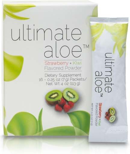 [BRSWGA3RPMMGE334] Ultimate Aloe σκόνη – Φράουλα Kiwi Γεύση, Υποστηρίζει Digestive Υγεία, ανοσοποιητικό σύστημα & κανονική επούλωση, Αλόη σε βολικά πακέτα σκόνης, 16 συσκευασίες, χωρίς γλουτένη, Vegan, μη GMO