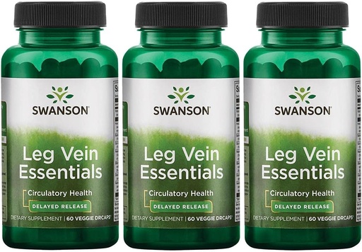 [BRSWGFD3B4IBQALV] Swanson Leg Vein Essentials - Delayed Release - 60 Veg Capsules (3 Pack)