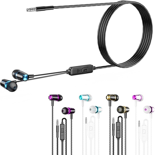 [BRSROFLYBN6BE3TK] Earbuds Wired with Microphone, 5 Pack Wired Headphones with Powerful Heavy Bass, High Definition, Earphones 3.5mm Jack