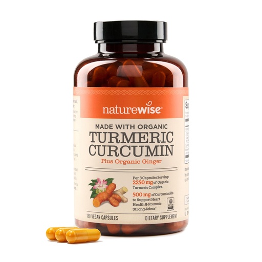 [BRSWKEAEA4EAEEDU] NatureWise Curcumin Turmeric 2250mg - 95% Curcuminoids & BioPerine Black Pepper Extract for Advanced Absorption - Daily Joint and Immune Health Support - Vegan, Non-GMO, 180 Count[60-Day Supply]
