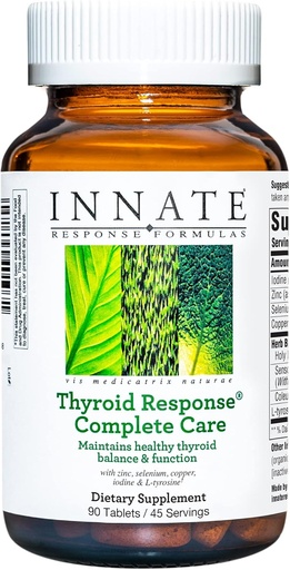 [BRSWIYIPA5YA2EQ3] INNATE Response Formulas Thyroid Response Complete Care - Made With Ashwagandha - Maintains Optimal Thyroid Balance and Function - Vegetarian, Gluten-Free, Non-GMO - 90 tablets (45 Servings)
