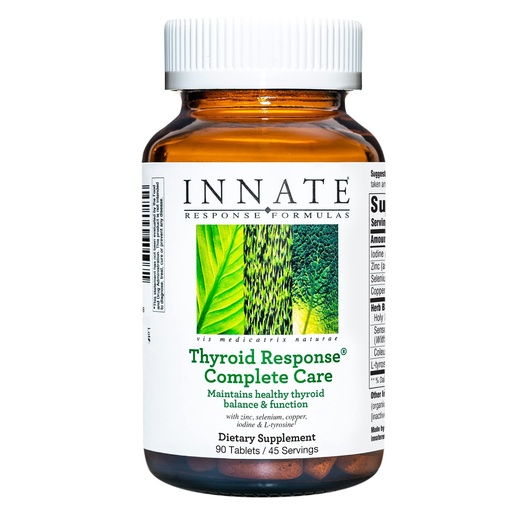[BRSWIYIPA5YA2EQ3] INNATE Response Formulas Thyroid Response Complete Care - Thyroid Support for Women, with Ashwagandha, Selenium, Iodine, Zinc, L Tyrosine, Holy Basil - Vegetarian, Kosher - 90 Tablets (45 Servings)