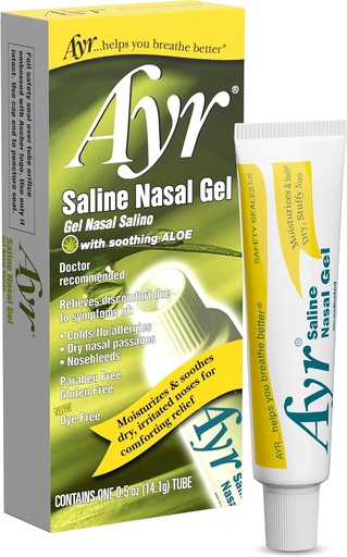 [BRSWIY3ZBUNBO2DY] Ayr Saline Nasal Gel, With Soothing Aloe, 0.5 Ounce Tube (Pack of 1)