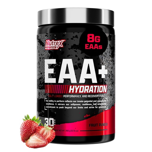 [BRSW2EITAF6BMADV] Nutrex Research EAA Hydration | EAAs + BCAA Powder | Muscle Recovery, Strength, Muscle Building, Endurance | 8G Essential Amino Acids + Electrolytes | 30 Servings (Fruit Punch)