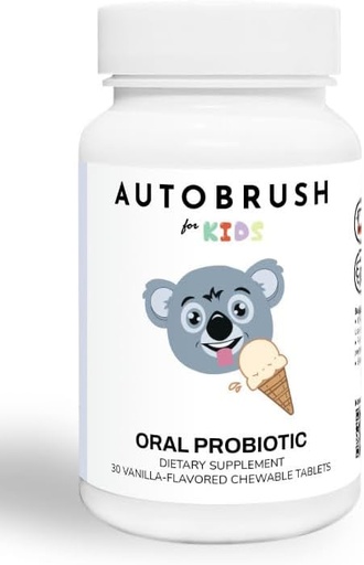 [BRSROGDQCBYGEADD] autobrush Kids Oral-Care Slow Dissolve Probiotic Tablets | Dental Supplements | Healthier Teeth and Gums | Balanced Mouth Biome| 30 Count (Vanilla) (1)