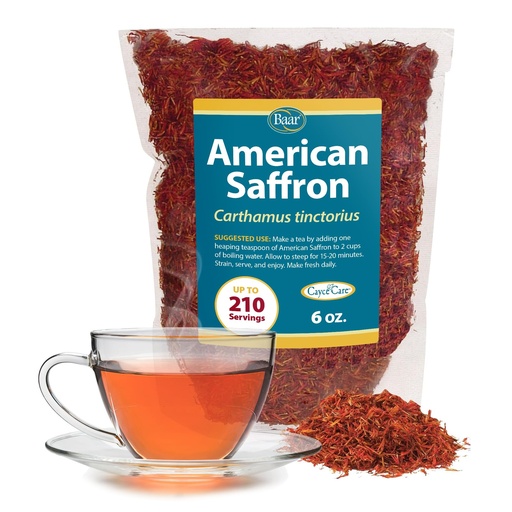 [BRSWIYQCCQHWKHLU] Baar Products - American Saffron Herbal Tea - Digestive Aid & Intestinal Cleansing, Helps Relieve Psoriasis, Eczema, Dermatitis - Doctor-Recommended - 6 oz