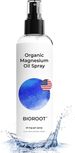 [BRSRAGIOPIARE2DG] Organic Magnesium Spray - 8oz (Single) - 100% Pure Magesium Oil, Fast Absorbent, Magnesium Spray for Feet & Body, USP Grade