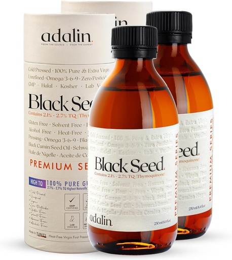 [BRSRMBIPOQNWY3TF] adalin Black Seed Oil Liquid 16.8 fl oz | Nigella Sativa Seed Oil | High Thymoquinone | Cold Pressed | Glass Bottle | Blackseed | Vegan | Gluten Free