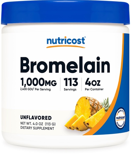 [BRSROBD5BZ6RAGT6] Nutricost Bromelain Powder 4 OZ - Non-GMO, Vegetarian, Gluten Free