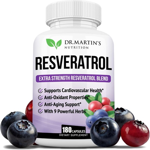[BRSWYYLYCIJWEFA7] Extra Strength Resveratrol 1568mg - 180 Capsules - 3 Meses Suministro Silencio Antioxidante Suplemento Silencio Natural Trans-Resveratrol Píldoras ← para Anti-Aging, Heart Health, Immune System &amp; Brain Function