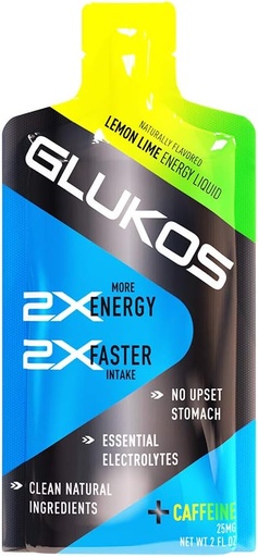 [BRSWYCYEO4IWMHYY] Glukos Energy Gels For Runners 2oz Packets, Running Gels with Electrolytes, Tray of 12 Count