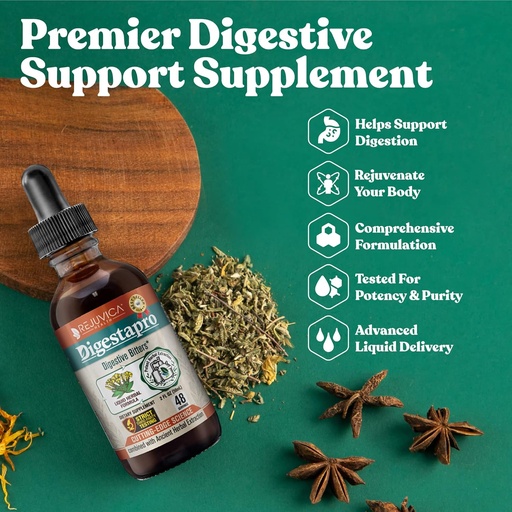 [BRSWGGIQOEHQMCI3] Rejuvica Health DigestaPro - Advanced Digestive Bitters Supplement - Liquid Delivery for Better Absorption - Gentian, Artichoke, Burdock, Chanca Piedra, Ginger & More!