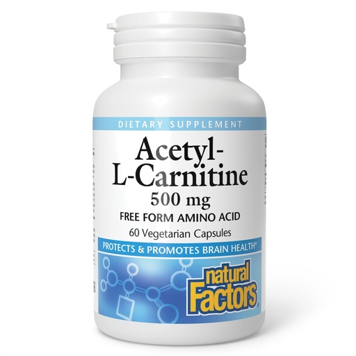 [BRSWIFQ3OFYRCH3K] Natural Factors Acetyl L-Carnitine 500 milligrams, 60 Vegetarian Capsules