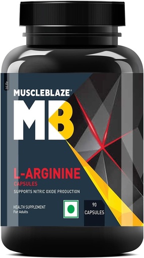 [BRSROCQRDF7RMHTD] Generic L-Arginine, Supports Nitric Oxide Production, Pack of 90 Capsules