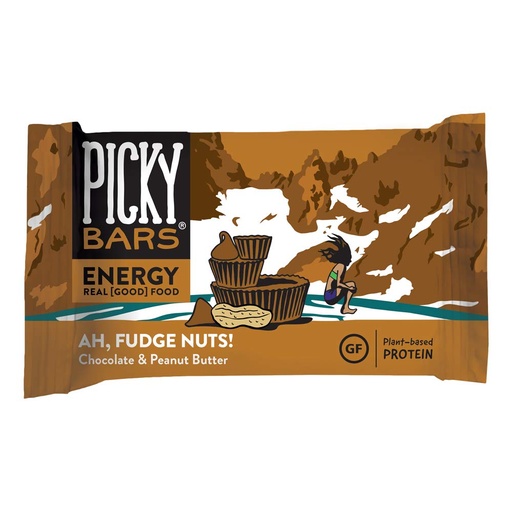 [BRSWICYIDF7GGGDA] Picky Bars Real Food Energy Bars, Plant Based Protein, All-Natural, Gluten Free, Non-GMO, Non-Dairy, Ah, Fudge Nuts, Pack of 10
