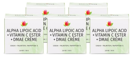 [BRSWIYYMOJ7GI2I7] Reviva Labs DMAE Cream with Alpha Lipoic Acid, Vitamin C Ester - DMAE Lift and Firm Cream for Neck and Face - Skin Firming and Moisturizing Cream, 5-Pack (2 oz Each)