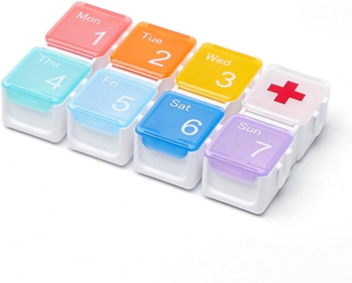 [BRSRAHQCPMNAKD3G] Weekly Pill Organizer, Medium Compartments for Easy to Use (Multicolor)
