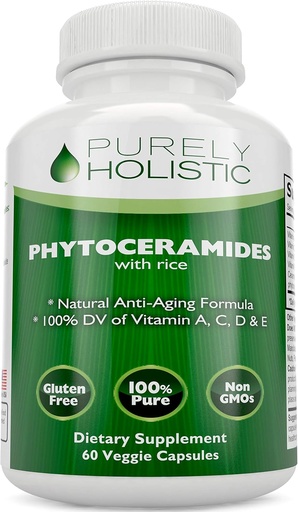 [BRSWIGARBIBQAETA] Phytoceramides Skin Therapy Supplement 60 Capsules 100% Rice Based 100% Natural Vegetarian/ Vegan Capsules 100% DV of Vitamin A,C,D & E with No Fillers or Artificial Ingredients