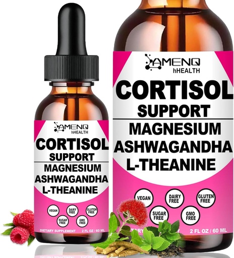 [BRSRAHQOBUFBOHL4] 2 Pack Cortisol Supplements for Women, 17-in-1 Cortisol Calm Detox Reducer Manager w. Magnesium Ashwagandha Theanine, Cortisol Liquid Drops for Relax, Recess Mood & Hormone Harmony, Cortisol Drink Mix