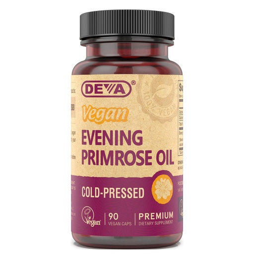 [BRSWIYARA4MAODLI] DEVA Vegan Evening Primrose Oil, Cold-Pressed, Unrefined, 90 Capsules, 1-Pack