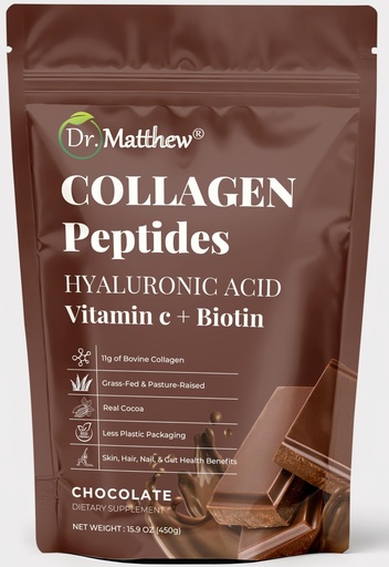 [BRSWYAT2B4MQOAY6] Chocolate Collagen Powder. Collagen with Hyaluronic Acid and Vitamin C. Chocolate Collagen Peptides Powder Chocolate. Collagen with Vitamin C & Biotin for Hair, Skin, Nails, Joint. Keto, Type 1 and 3.