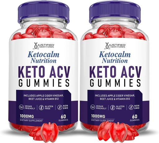 [BRSRAYY2CEHGCYA7] (2 Confezione) Ketocalm Nutrition Keto ACV Gummies Advanced Formula 1000MG Keto Calm Nutrition Keto Gummies Aceto di sidro di mele Formulato con Polvere di succo di barbabietola di melograno B12 Vegan Non OGM 120 Gummys