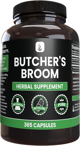 [BRSROGI5DN6R4FIY] Pure Original Ingredients Butcher's Broom (365 Capsules), No Magnesium or Rice Fillers, Always Pure, Lab Verified