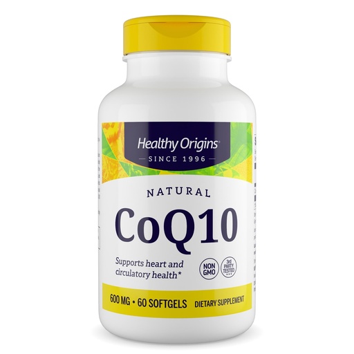 [BRSWIFYHBQPAIFDG] Healthy Origins CoQ10 600 mg, 60 Softgels - Natural Trans-Isomer Ubiquinone, Yeast Fermented High Bioavailability Coenzyme Q10 Supports Heart Health & Cellular Energy - Antioxidant Supplement