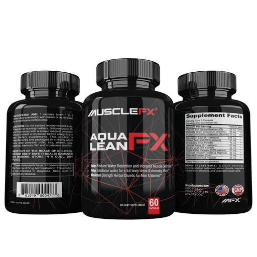 [BRSROGIOPMCGMHIZ] AquaLean FX Maximum Strength Diuretic Water Away Pills for Water Retention and Lean Muscle Defination for Men and Women, 60 Capsules