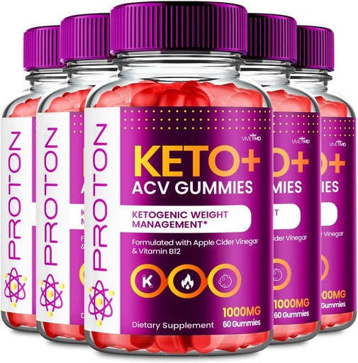 [BRSROBAFOIDQMG3F] VIVE MD Proton Keto ACV Gummies Advanced Weight Management, Protein Keto ACV Gummies, Proton Keto Plus Gumies with Apple Cider Etiķis papildinājums 1000mg, Proton Keto+ACV Gumies Atsauksmes (5 Pack)