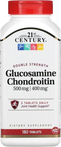 [BRSWIFYLAQNRQYIV] 21-й століття GLUCOSAMINE & CHONDROITIN DOUBLE STRENGTH 180 TABS