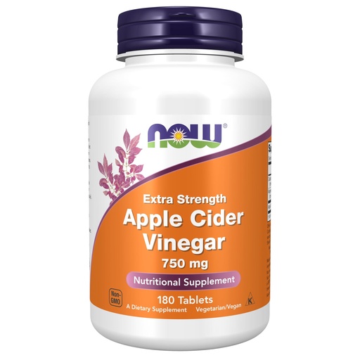 [BRSWGYYDCUORUA3K] NOW Foods Supplements, Apple Cider Vinegar 750 mg, from Fermentation of Sweet Apple Cider, Extra Strength, 180 Tablets