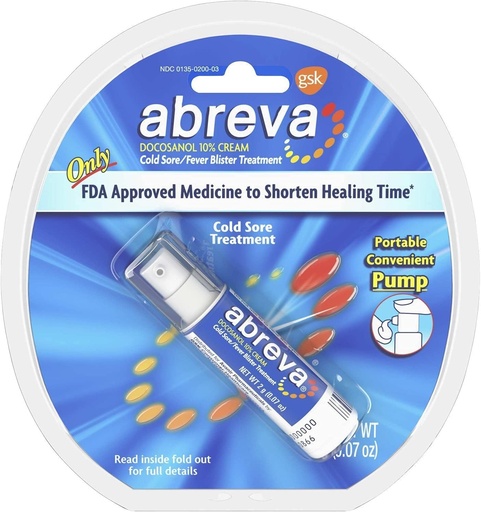 [BRSWI2Q3BACQM2I7] Abreva Cold Sore Med Størrelse .07 Abreva Kald Sore Behandling Krem