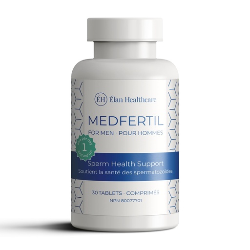 [BRSWGHYCOIHBGAL4] Medfertil for Men Natural Dietary Supplement for Men with Carnitine, Co-Q10, Selenium, Zinc, Vitamin C, E, B12, B9 (30 Tablets)