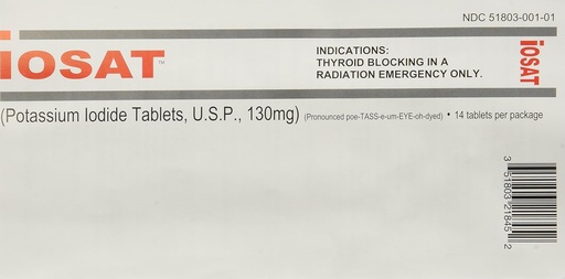 [BRSWICYZBN7GKEIZ] IOSAT 130 mg Potasium Iodide Tablet, 5 Count