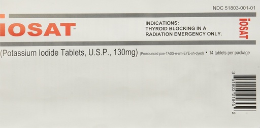 [BRSWICYZBN7GKEIZ] IOSAT 130 mg Potassium Iodide Tablets, 5 Count