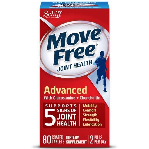 [BRSWIYYMOIFA4D3K] Move Free Advanced, 80 tablets - Joint Health Supplement with Glucosamine and Chondroitin (Pack of 5)