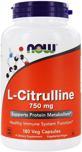 [BRSWIAQLA57RYD32] Now Foods L-Citrulline 750 מ"ג, 180 קפסולות (Pack of 3)